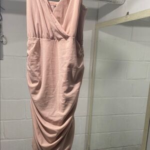 Elegant Pink Draped Dress